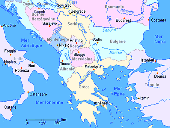 carte des Balkans